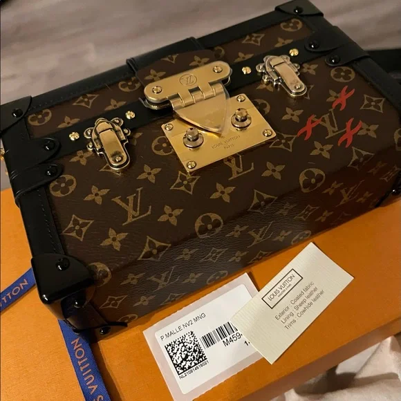 Petite Malle 2021 LV Louis Vuitton Handbag Crossbody Clutch Logo FULL SET ! - Picture 3 of 16